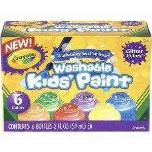 Crayola 6-color Glitter Washable Kids Paint - 2 Oz